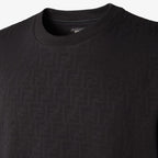 Black T-shirt with Ff Jacquard