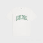 Tricou din jerseu de bumbac College Print alb