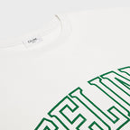 Tricou din jerseu de bumbac College Print alb