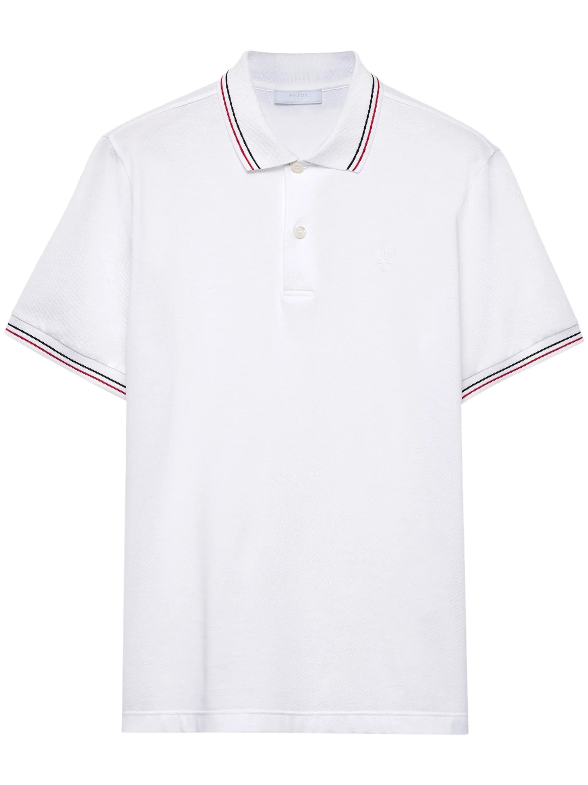 Tricou polo alb din pique, cu mânecă scurtă