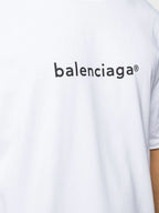 Tricou oversize alb cu imprimeu "Copyright"