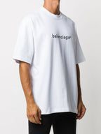 Tricou oversize alb cu imprimeu "Copyright"