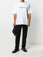 Tricou oversize alb cu imprimeu "Copyright"
