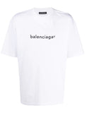 Tricou oversize alb cu imprimeu "Copyright"