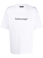 Tricou oversize alb cu imprimeu "Copyright"