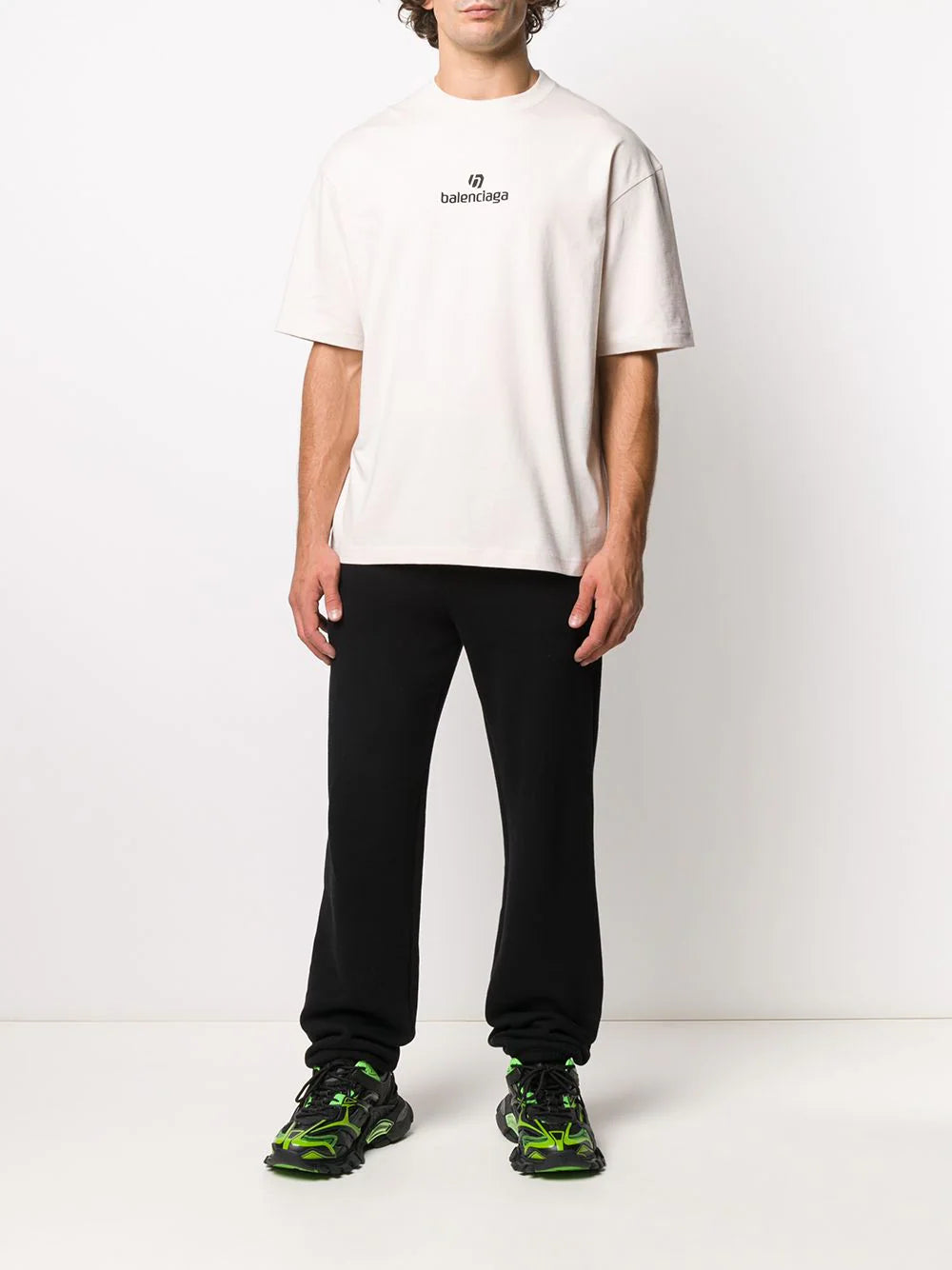 Tricou alb, croială normală, cu logo-ul sponsorului