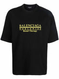 Retail Therapy - Tricou negru cu imprimeu logo