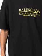 Retail Therapy - Tricou negru cu imprimeu logo