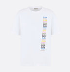TRICOU ALB RELAXED FIT CU LOGO MULTIPLU