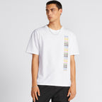 TRICOU ALB RELAXED FIT CU LOGO MULTIPLU
