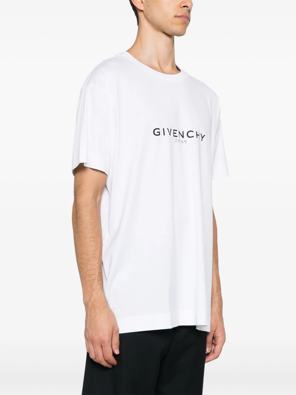Tricou alb supradimensionat Reverse