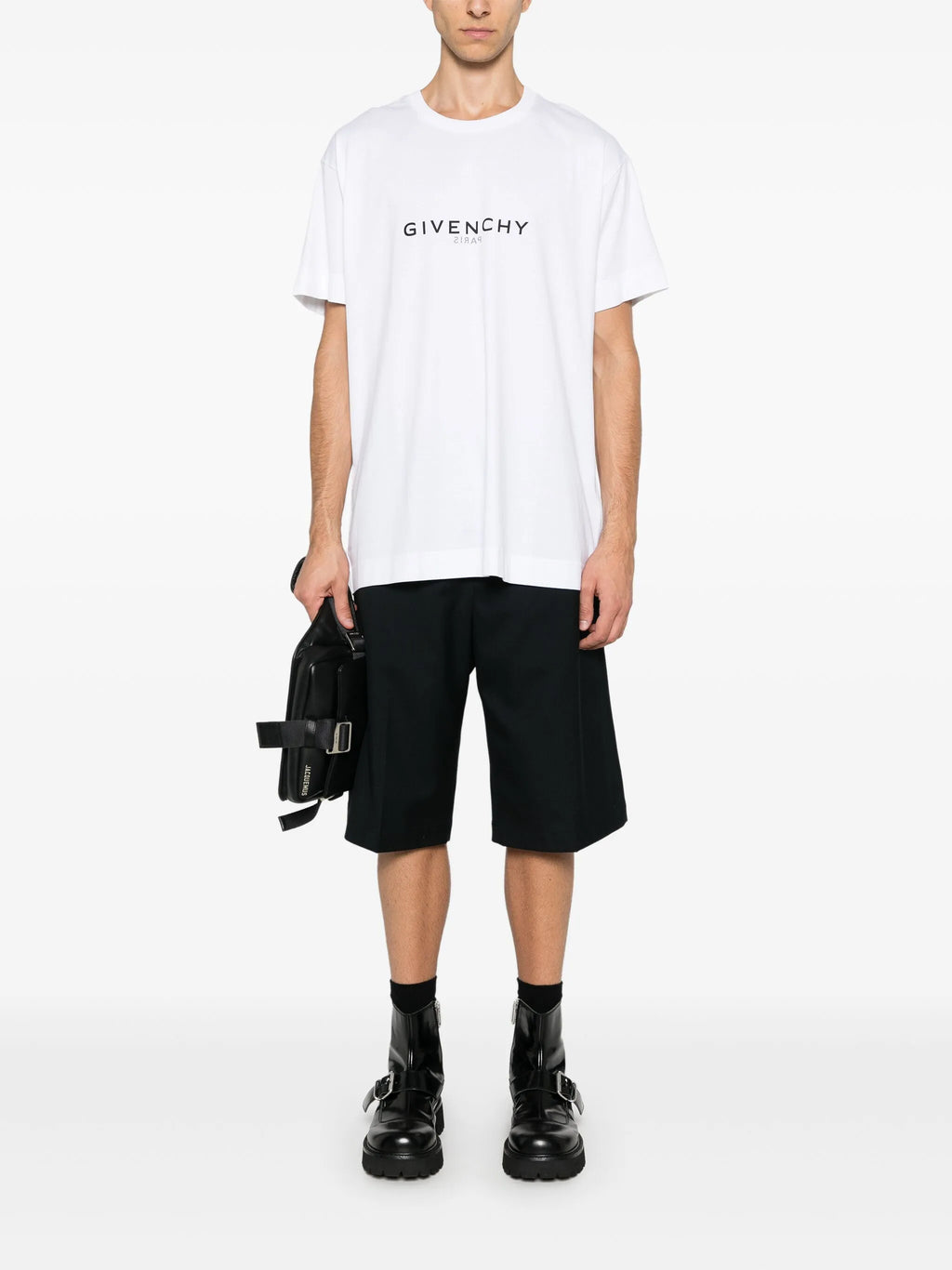 Tricou alb supradimensionat Reverse