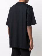Tricou supradimensionat negru cu imprimeu logo foarfecă