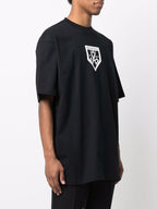 Tricou supradimensionat negru cu imprimeu logo foarfecă