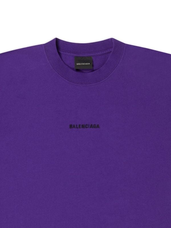 Tricou cu logo brodat violet