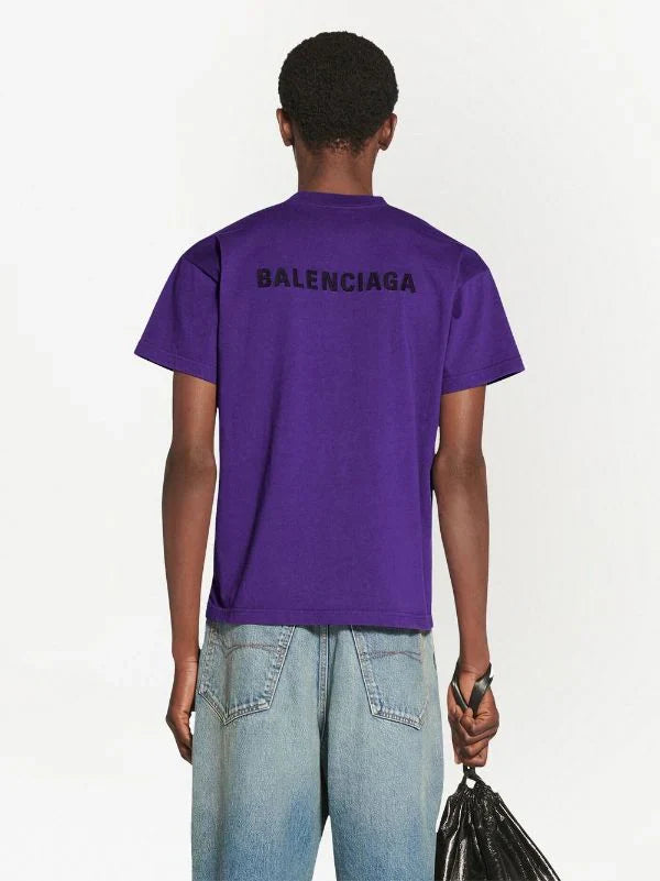 Tricou cu logo brodat violet