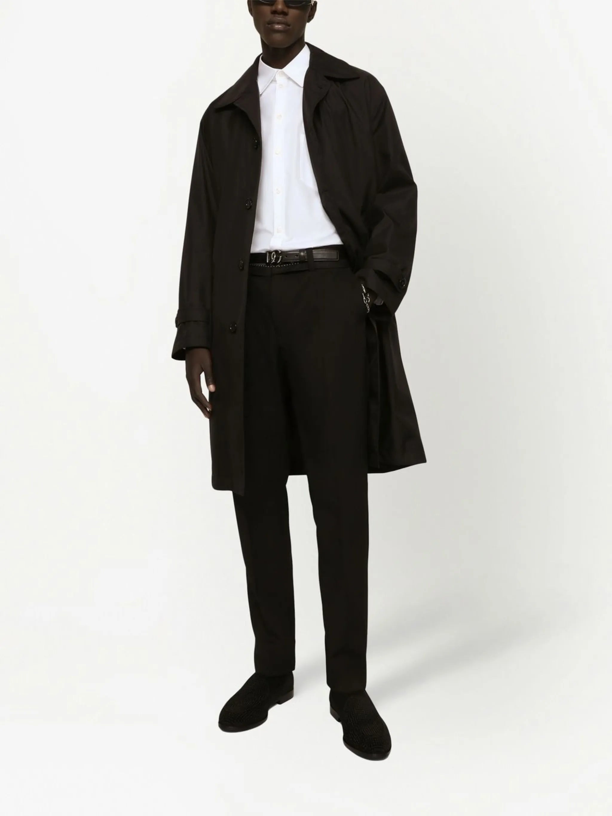 Cămașă din poplin alb, cu placă logo