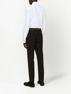 Cămașă din poplin alb, cu placă logo