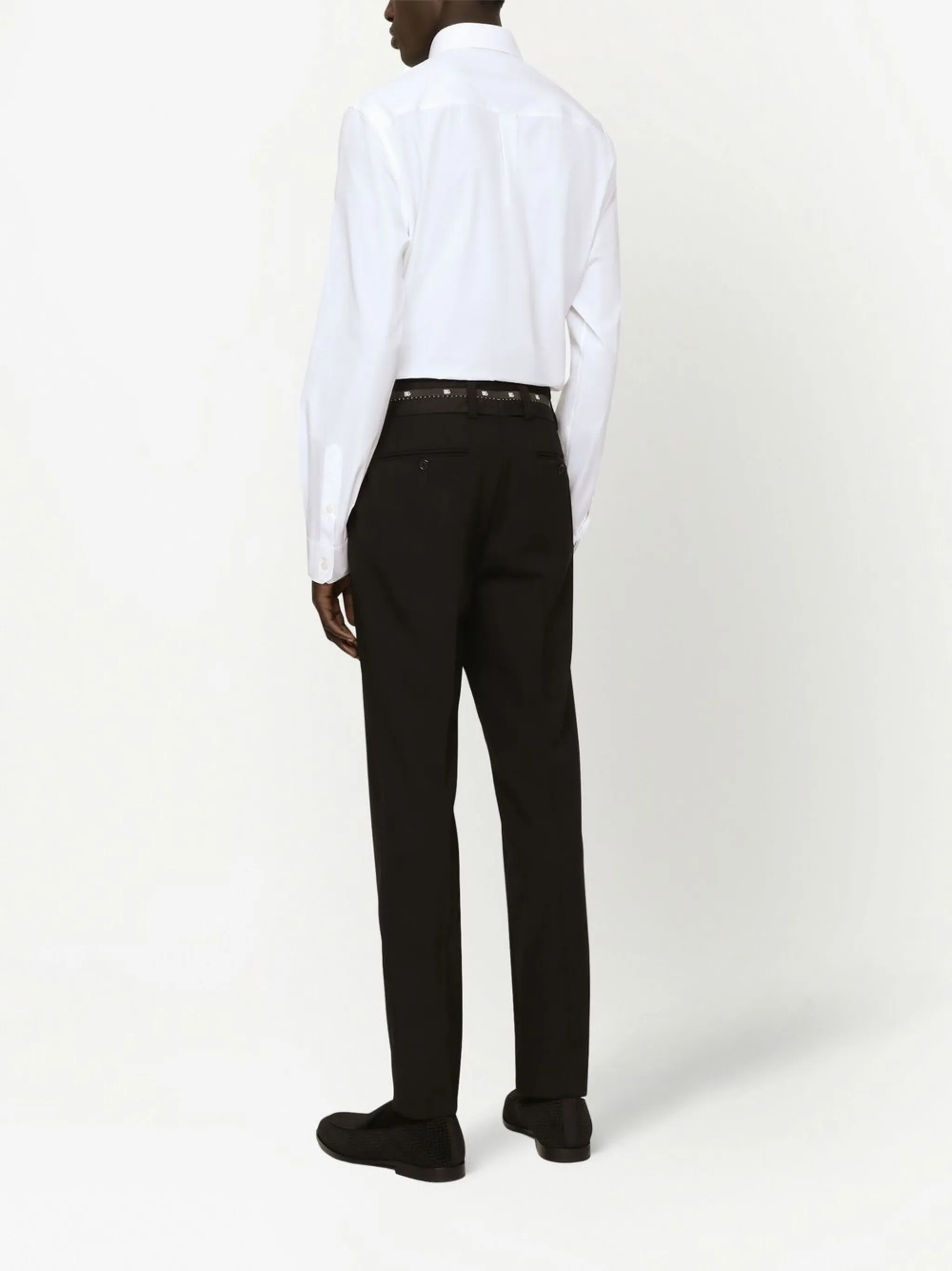 Cămașă din poplin alb, cu placă logo