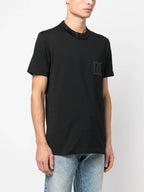 Black Cotton T-shirt with DG Embroidery - Exclusive Wear