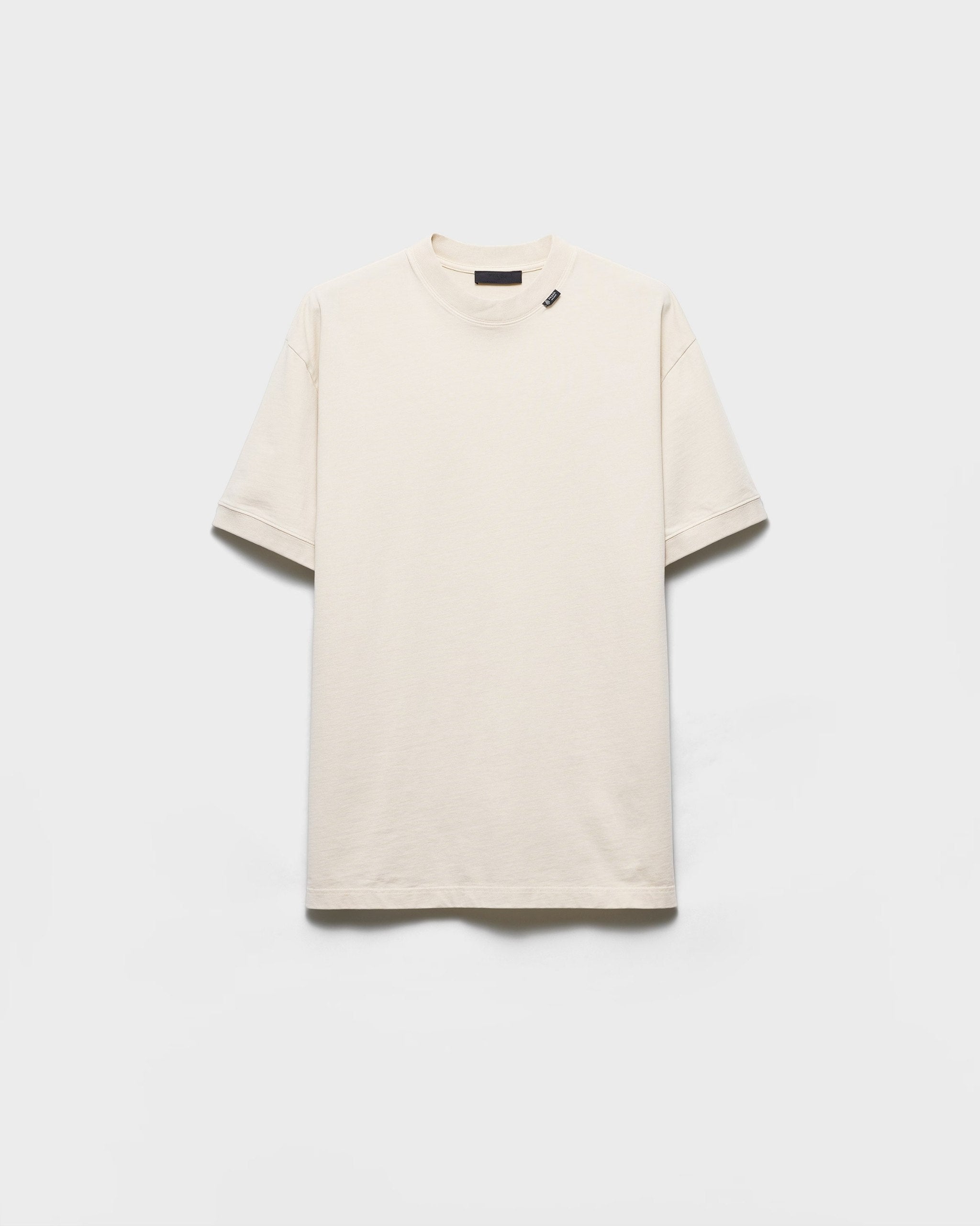 Logo Label Chalk White Cotton T-shirt