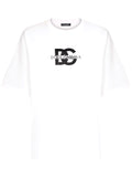 Tricou alb oversize din bumbac, cu logo imprimat
