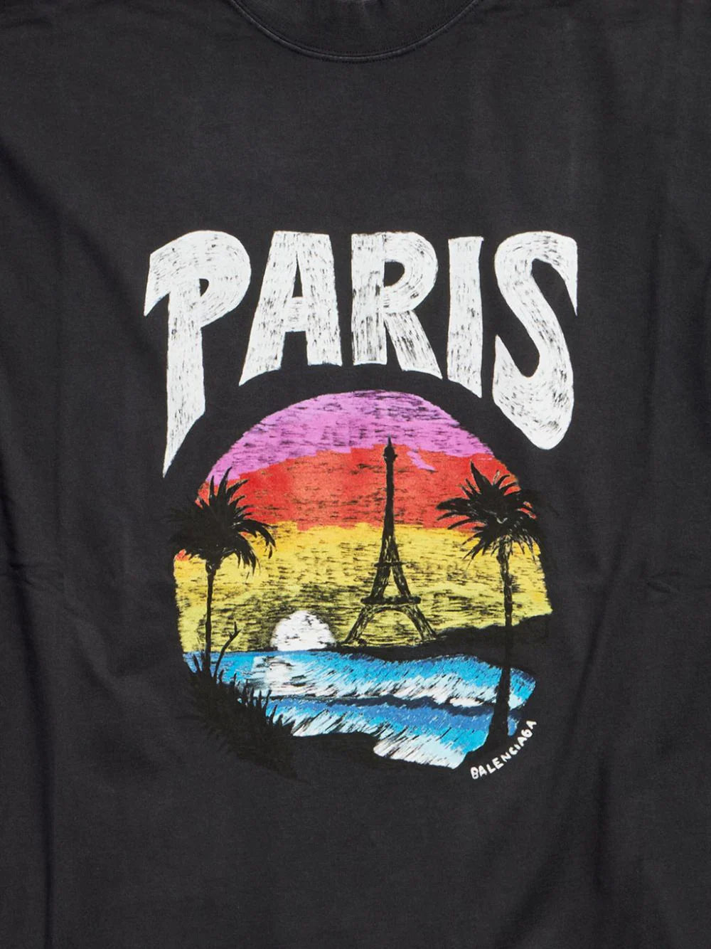 Tricou negru cu logo Paris Tropical