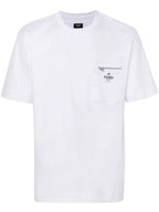 Tricou alb din bumbac cu buzunar