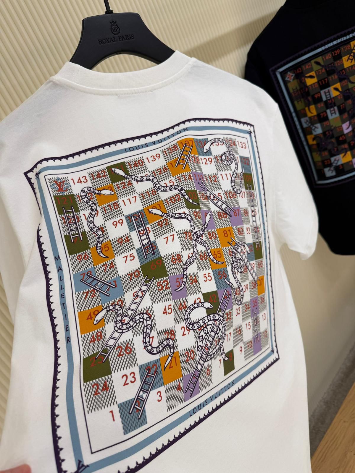 Tricou din bumbac alb cu imprimeu Signature Motif