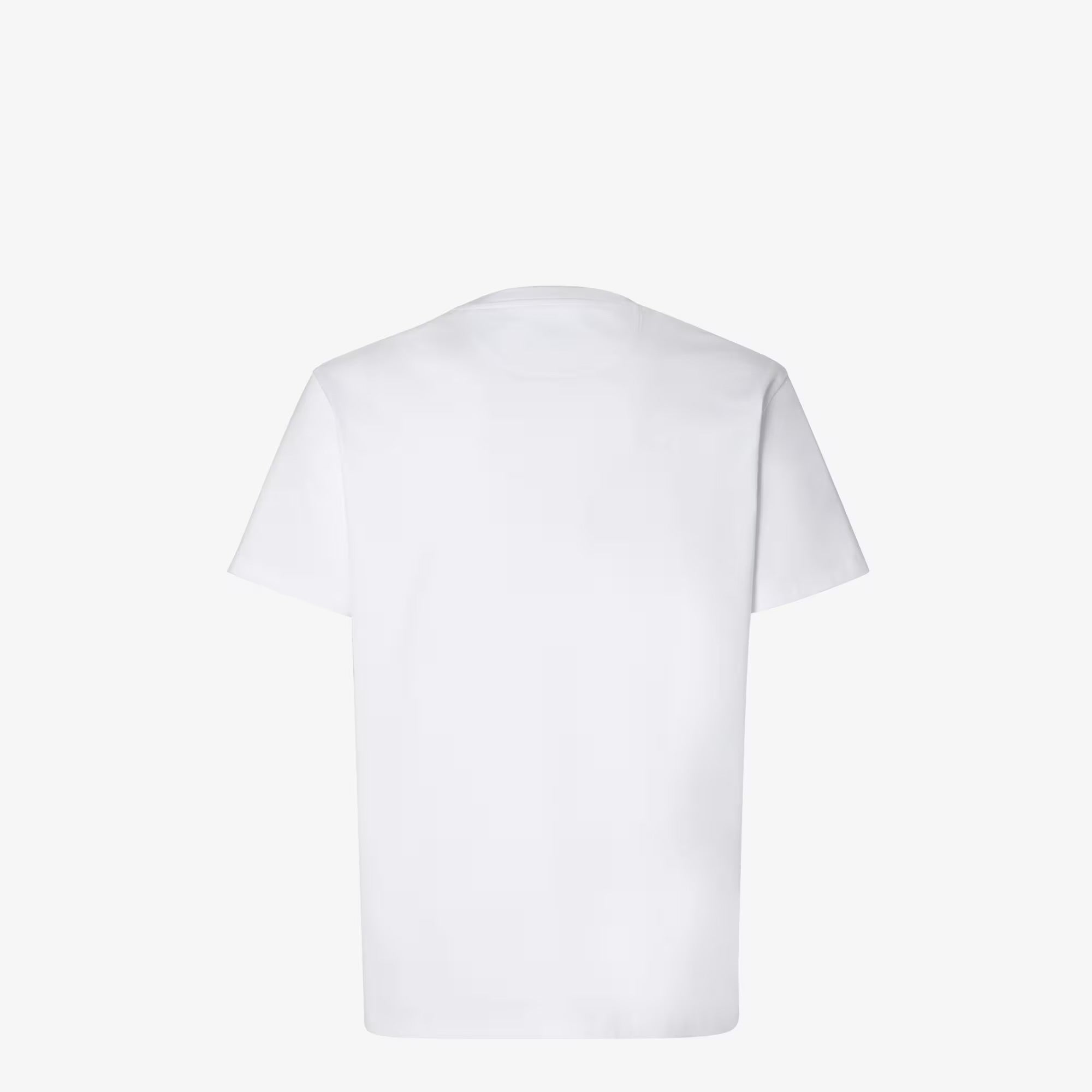 White T-shirt with Logo Embroidery