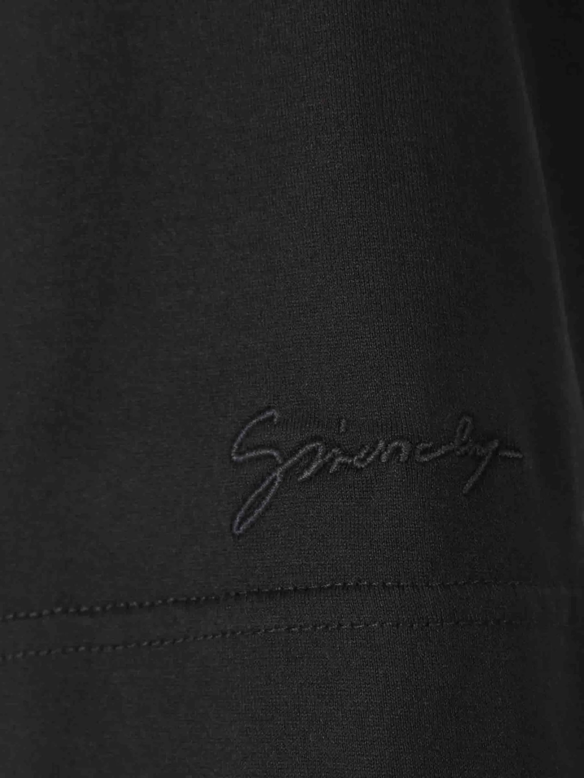 Tricou negru cu broderie logo 4G