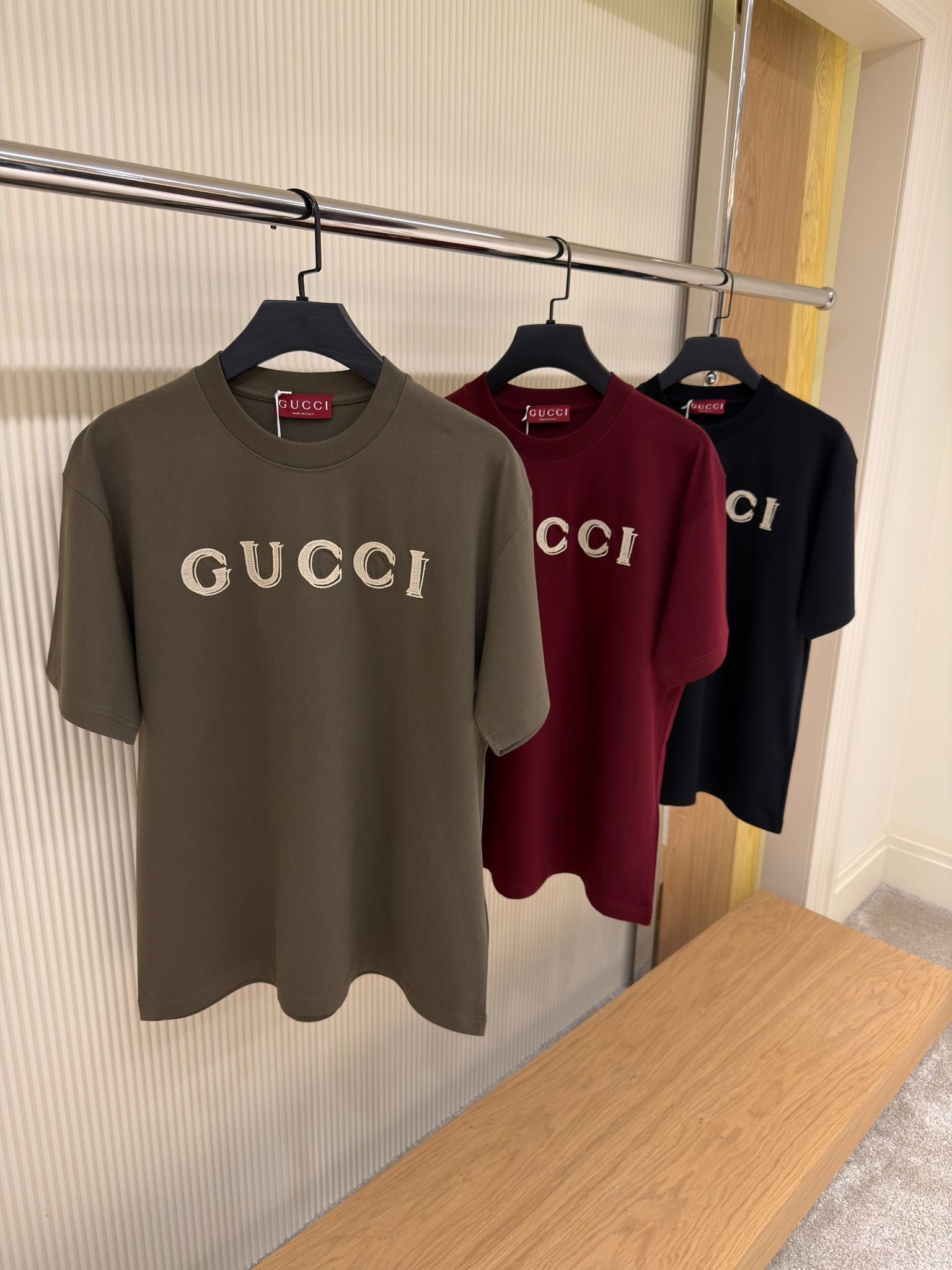 Black Cotton Jersey T-shirt with Embroidery