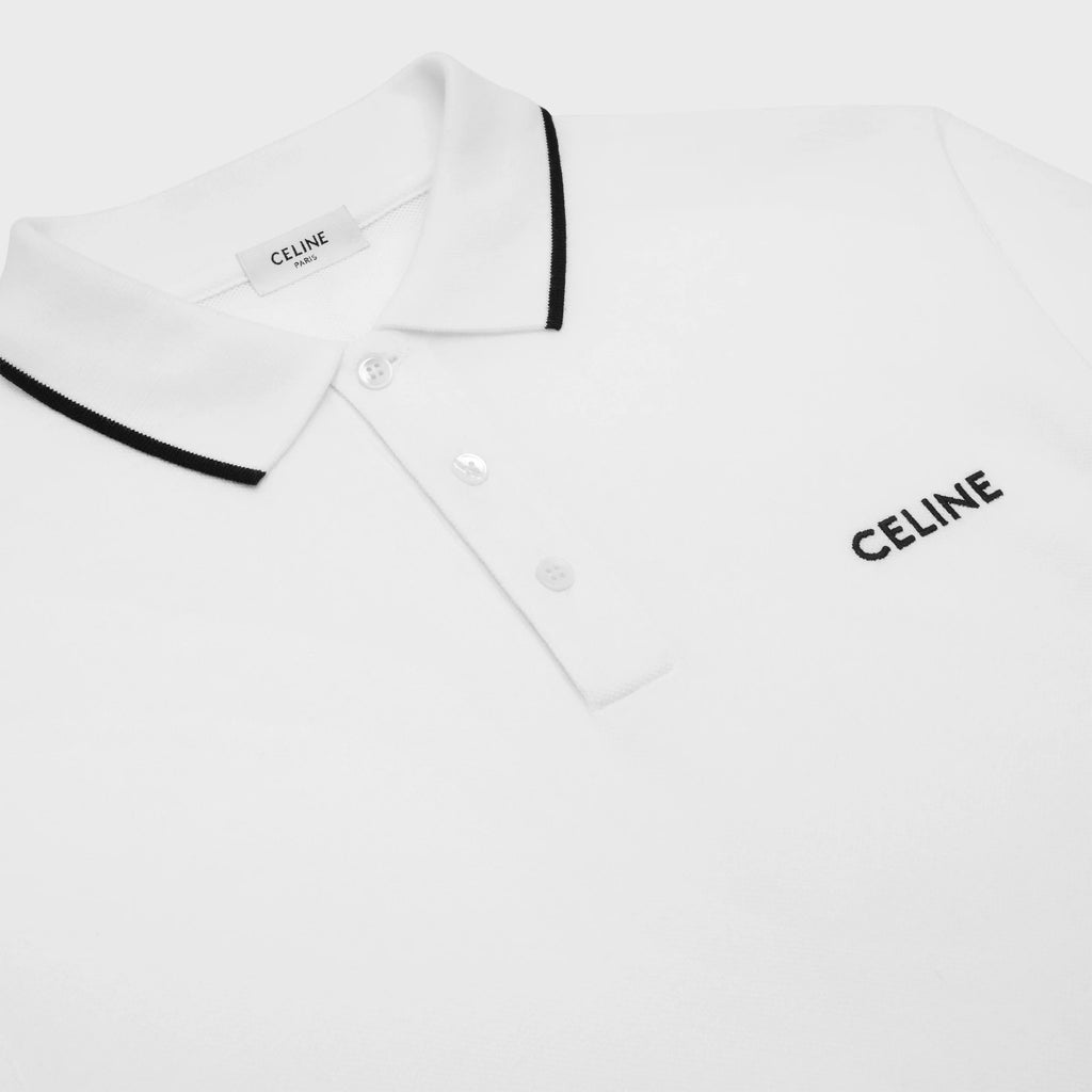 TRICOU POLO CLASIC ALB DIN JERSE DE BUMBAC