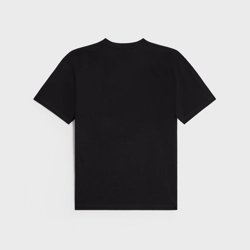Tricou negru din bumbac tip jerseu, croială lejeră