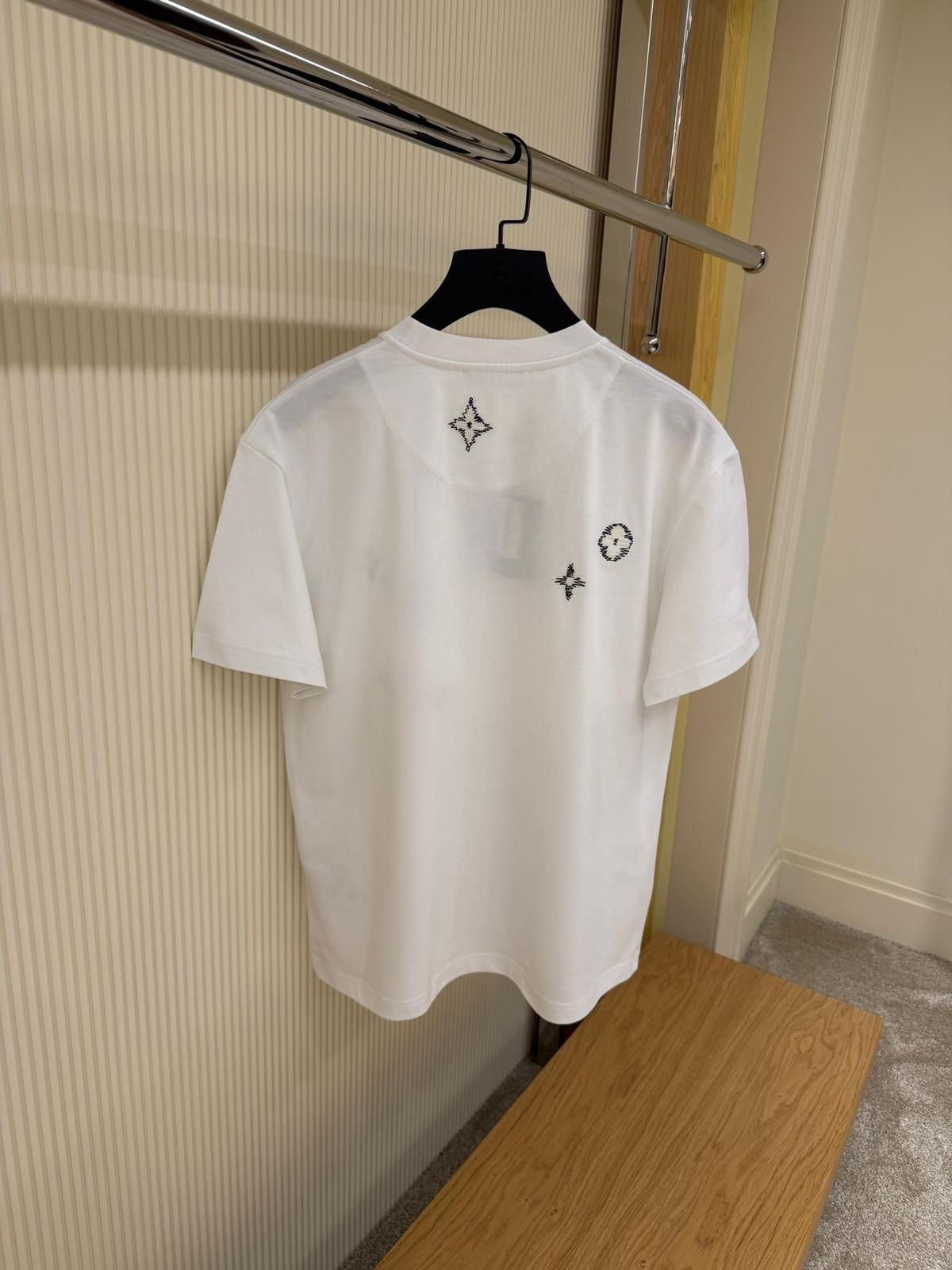 Monogram Sashiko Embroidery White T-shirt