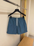Blue Monogram Elastic Waist Swim Shorts