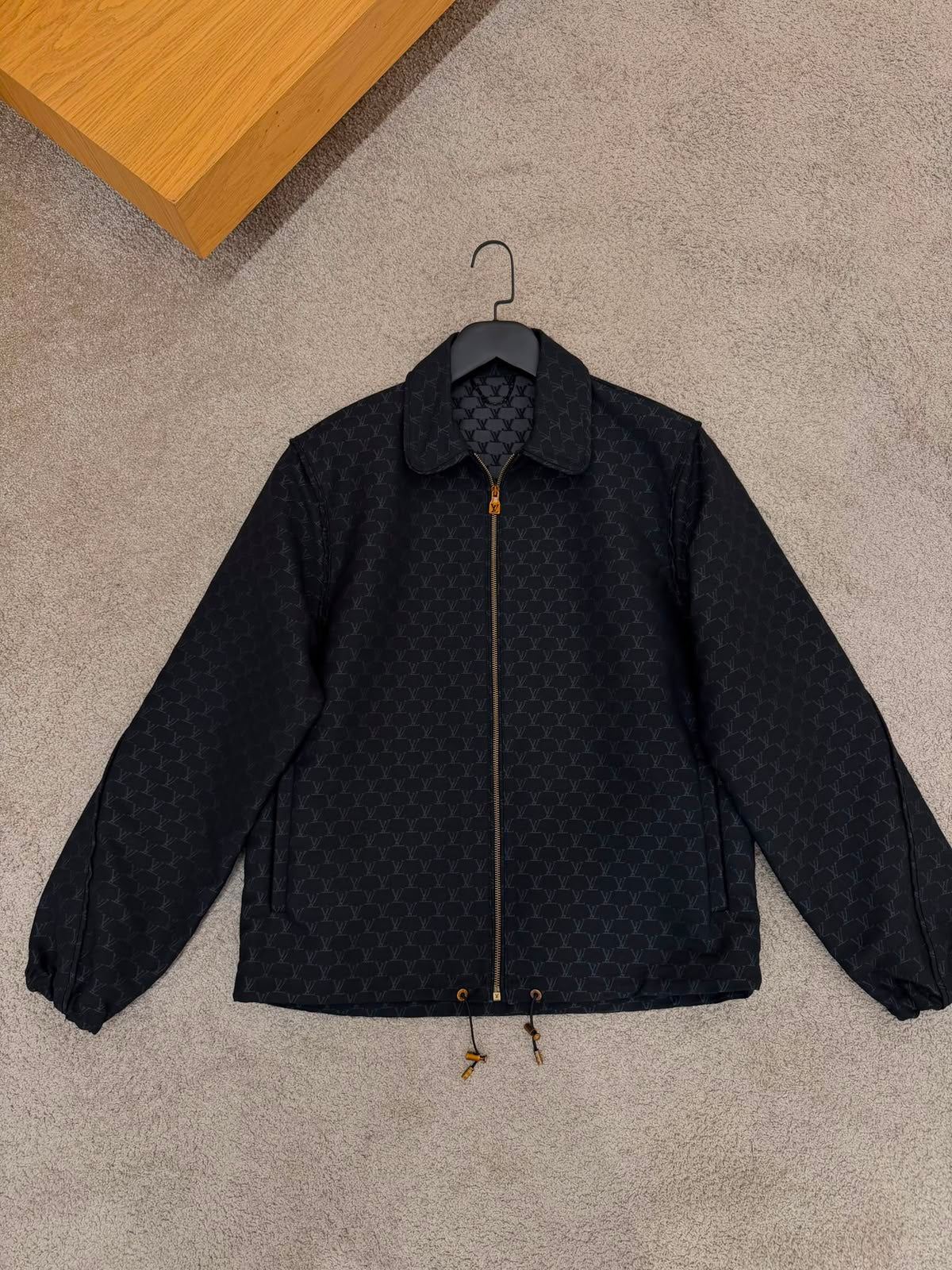 Cotton Blend Black Blouson Jacket
