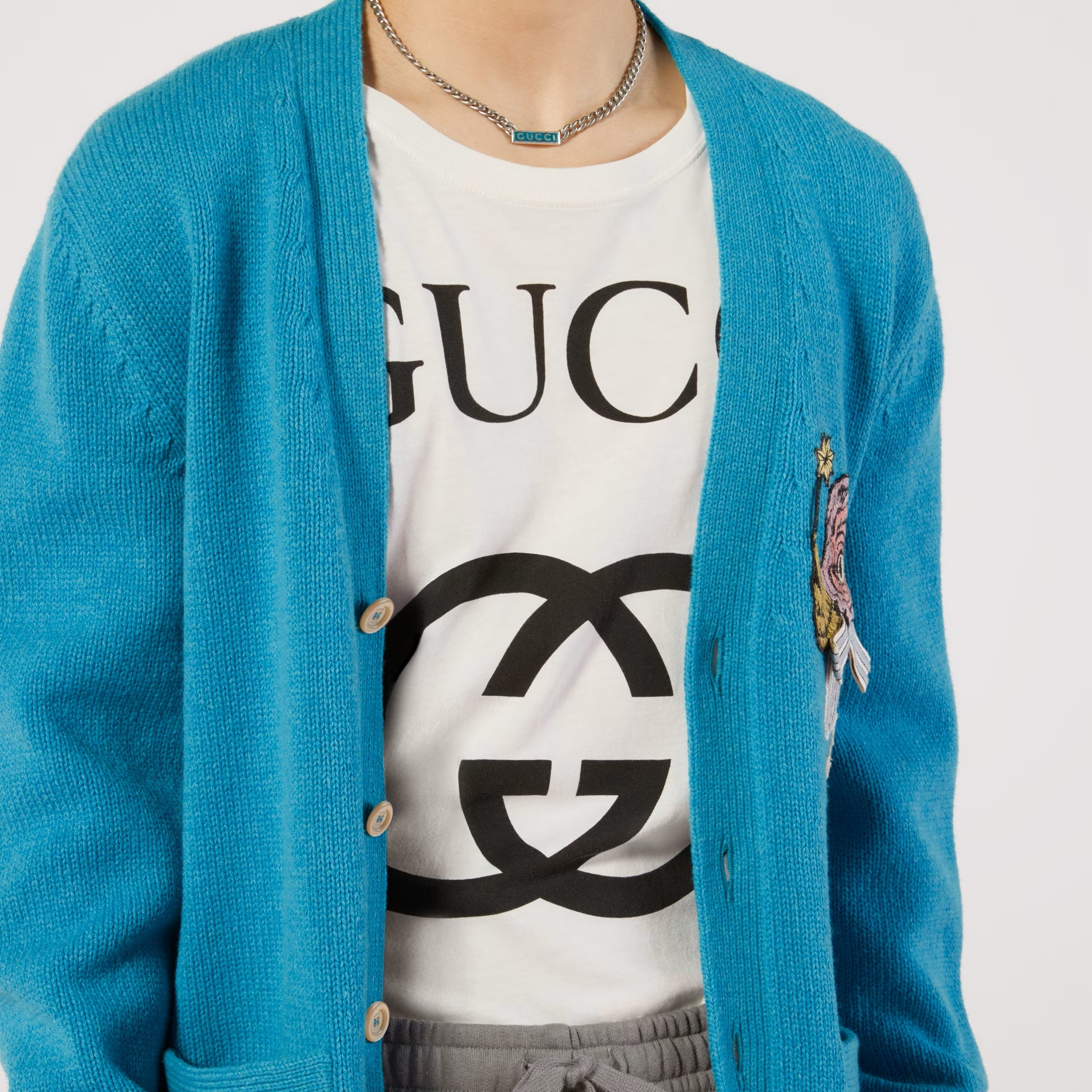 Tricou alb GG Interlocking