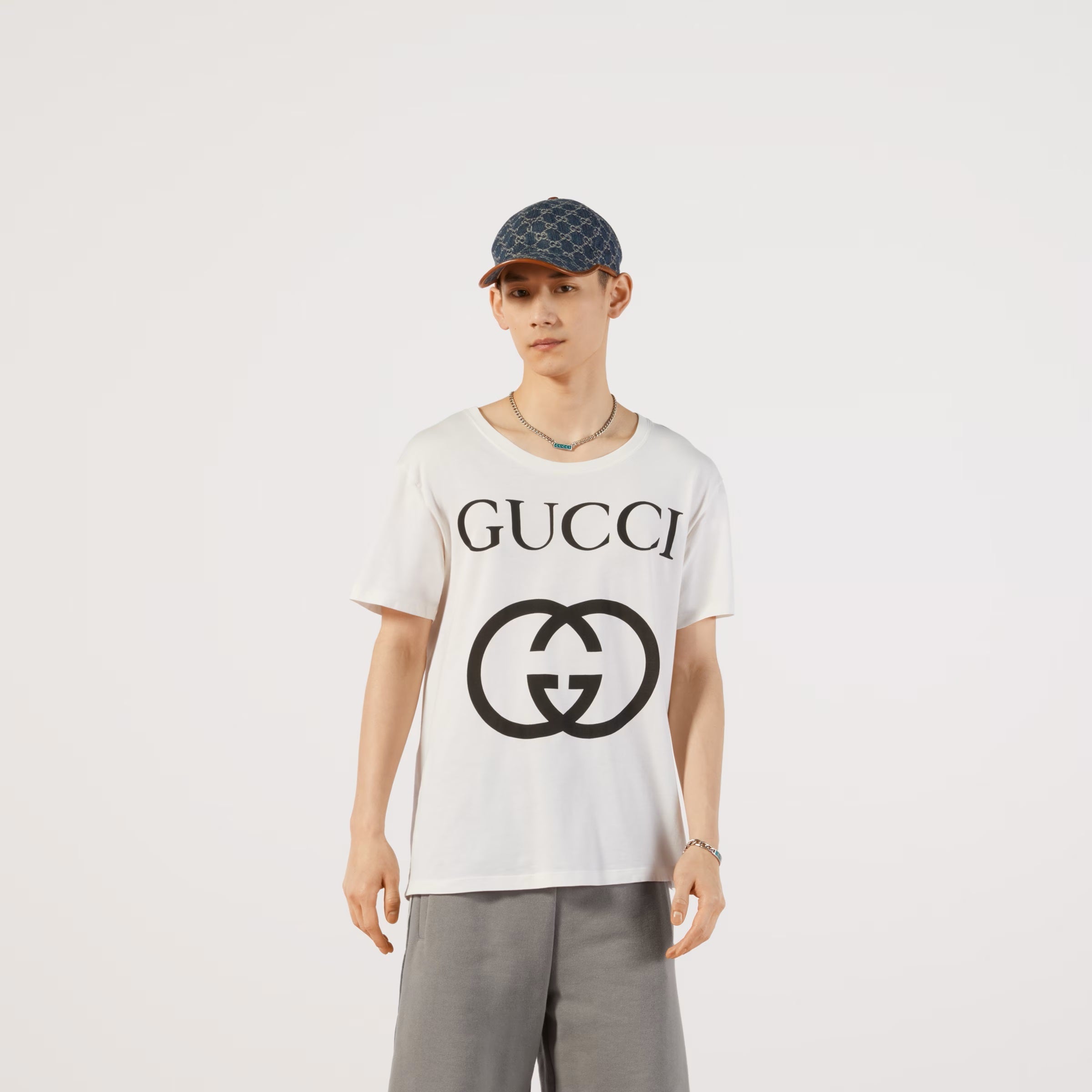 Tricou alb GG Interlocking