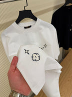 Monogram Sashiko Embroidery White T-shirt