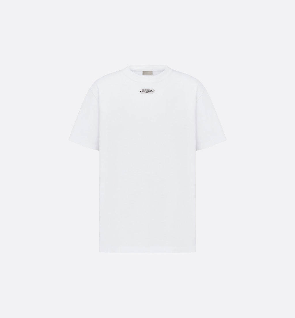 Tricou Relaxed Fit Alb cu Etichetă