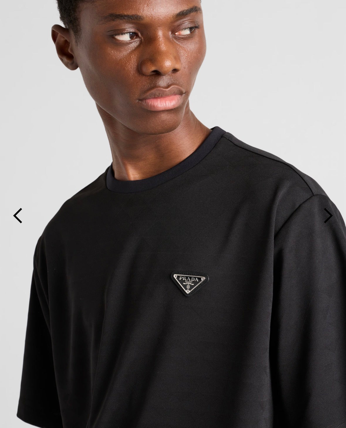 Tricou negru din bumbac cu imprimeu all-over