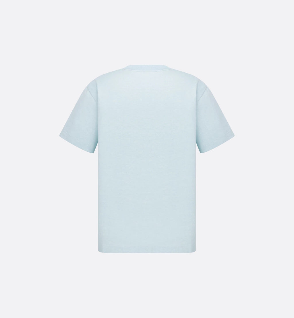 Tricou Hylton Nel brodat, de culoare albastră
