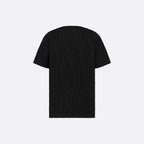 Tricou negru Allover Oblique fil coupé