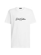 White Logo Embroidered T-shirt