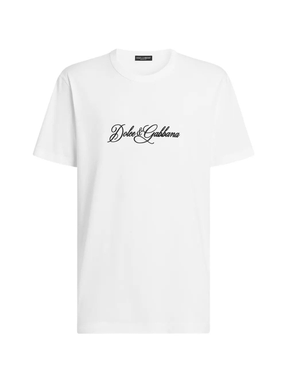 White Logo Embroidered T-shirt