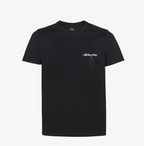 Tricou negru cu broderie pe piept