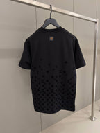 Flock Print Monogram Gradient Black T-shirt
