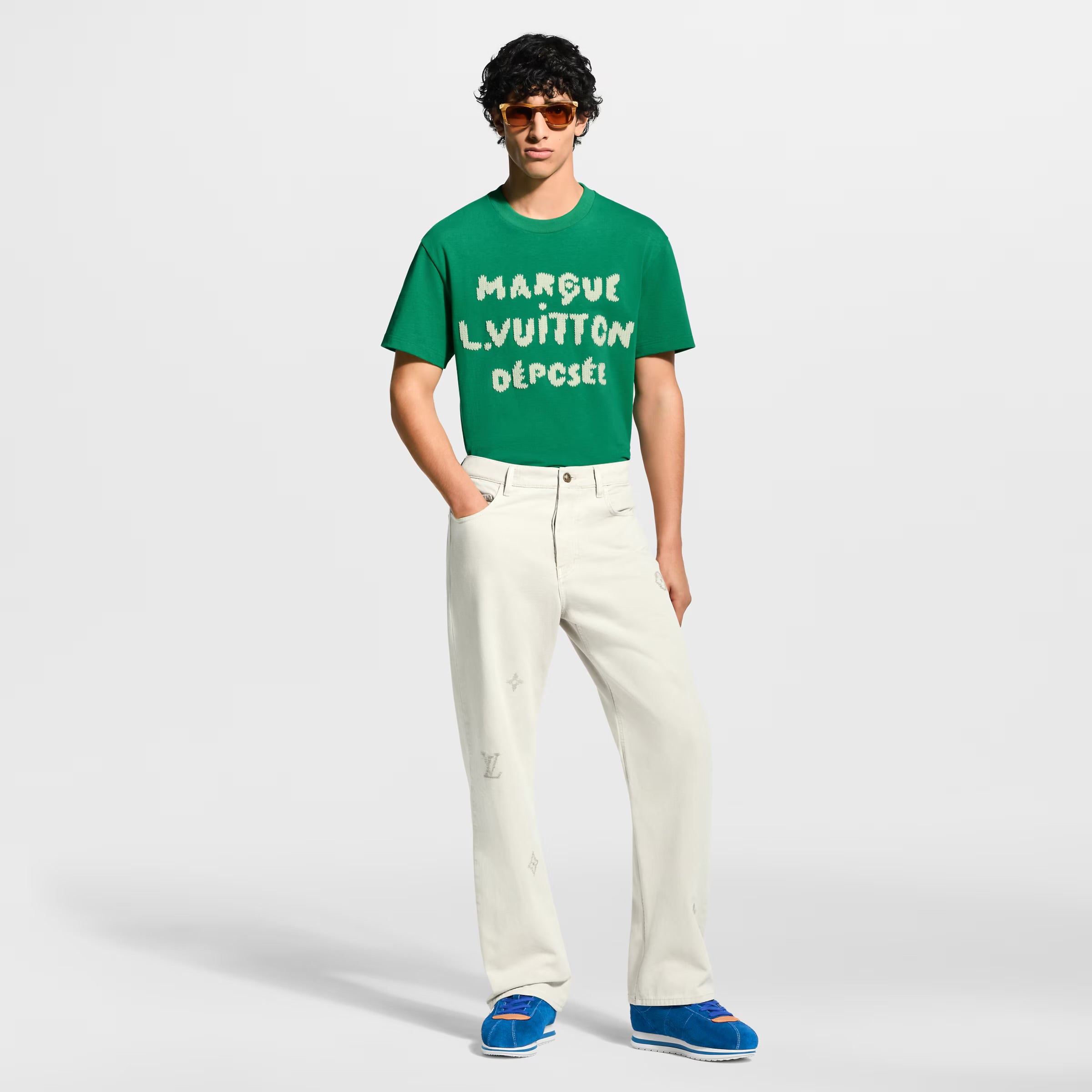 Embroidered Signature Green T-shirt