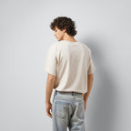 Tricou din bumbac cu imprimeu, de culoarea fildeșului